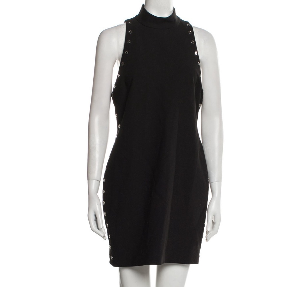 Cinq a Sept black mock neck sleeveless mini dress 10